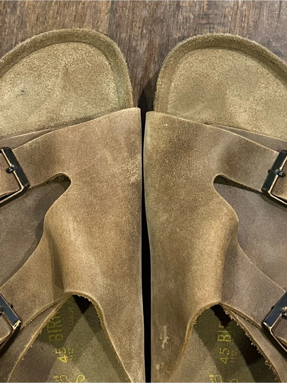Birkenstock Zurich Brown Suede Double Strap Slide Sandals size 45